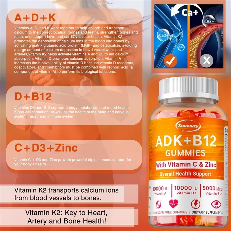 Vitamin D3 K2 + Vitamin B12 Gu - Health Wellness Product 评论和价格