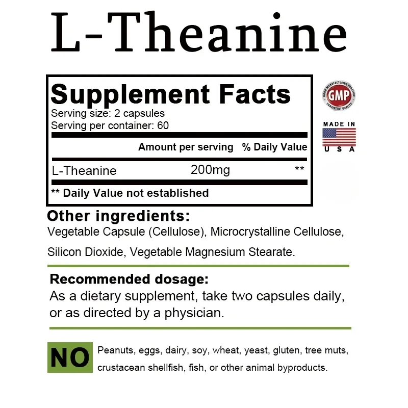 L-Theanine 200 Mg - Relaxation - Health And Wellness Promotion 评论和价格
